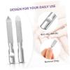 BIUDECO 2pcs Stainless Steel Nail File for Fingertips Toenails Double-Sided Pedicure Tools Leather Case view 4