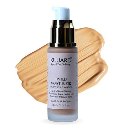 Kuuard Tinted Moisturizer Hasayan Rose & Avocado | 1.01 fl oz | Lightweight, Hydrating & Non-Greasy | Natural Coverage for a Flawless Look | Easy to Blend | Suitable for All Skin Types | 30ml