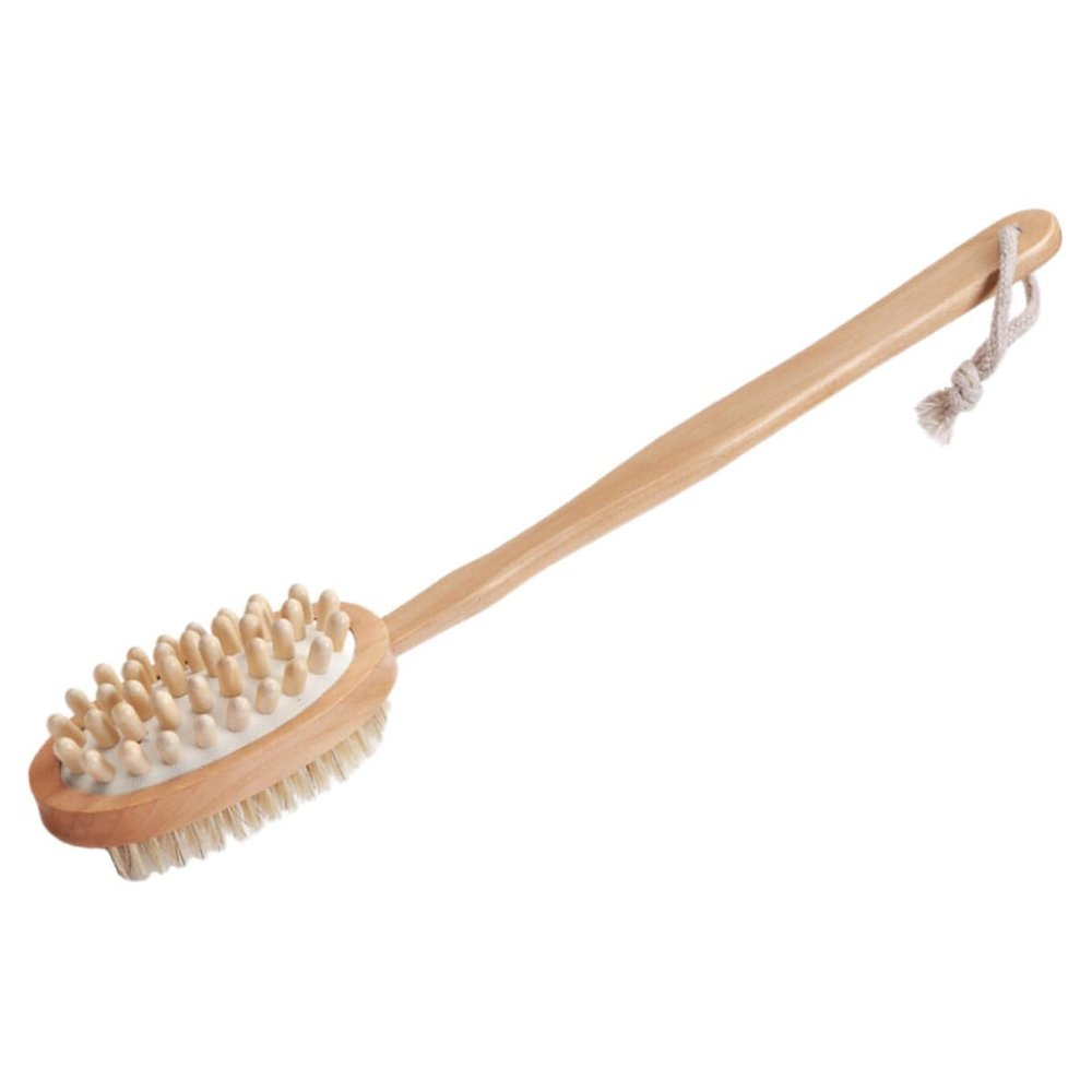 Baluue Long Handle Bath Brush Skin Scrubber for Shower Exfoliating Brush Back Scratcher Lotion Applicator