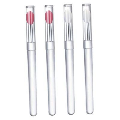 minkissy 4pcs Lipstick Applicator Wands Silicone Lip Brush Makeup Brushes for Lipstick Lip Mask Eyeshadow Makeup Tool