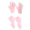 Beatifufu Moisturizing Foot Socks Exfoliating Gloves Dead Skin Remover for Body Foot Care Socks Set Pink view 1