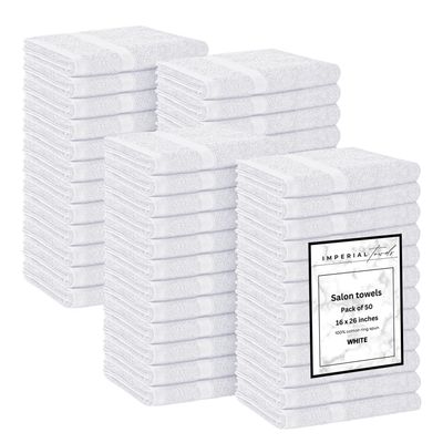 IMPERIAL TOWELS 50 PK Saloon Towel White