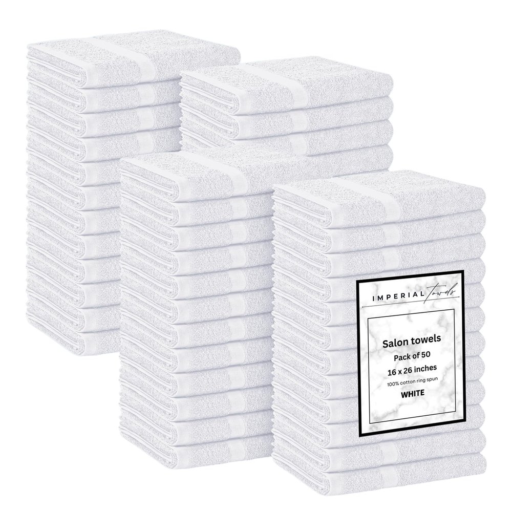 IMPERIAL TOWELS 50 PK Saloon Towel White