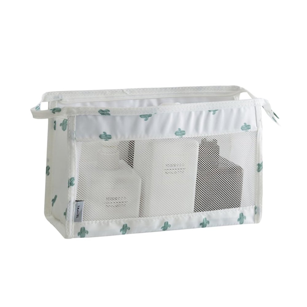 IWOWHERO Portable Toiletry Bag High Capacity Nylon Mesh Travel Organizer