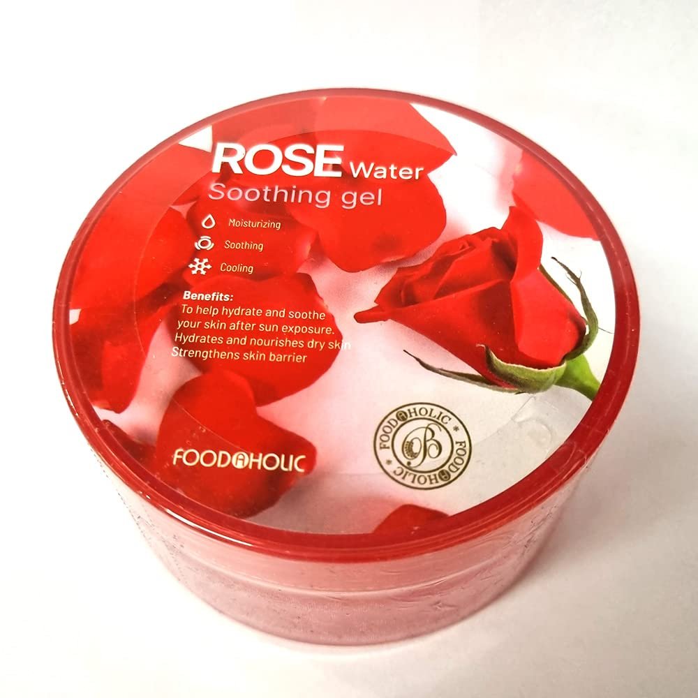 3W Clinic Foodaholic Rose Water Soothing Gel, 10.56 fl oz, Moisturizing and Cooling Skincare/Korea-Beauty/Korea Made