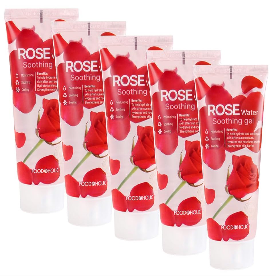 3W Clinic Foodaholic/Rose water soothing Gel 100ml X 5EA/Moisture, Hydration solution/Korea-Beauty/Korea Made