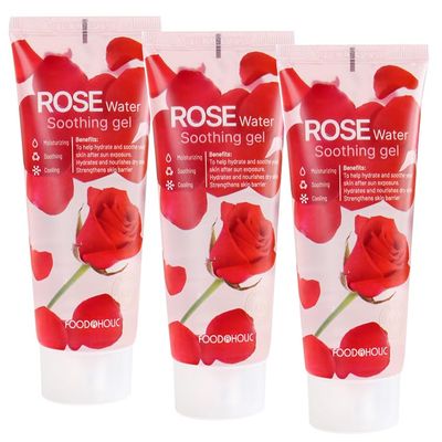 3W Clinic Foodaholic/Rose water soothing Gel 100ml X 3EA/Moisture, Hydration solution/Korea-Beauty/Korea Made