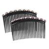 Baluue 2pcs Rhinestone Side Hair Combs Non-slip Bangs Clips for Women and Girls Elegant Hair Styling Accessories Random Styles for Various Occasions view 1