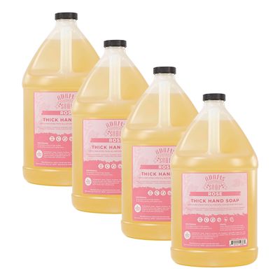 Adams Handmade Soap Thick Organic Castile Liquid Hand Soap 1 Gallon Refill - Rose (Pack of 4)