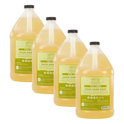 Adams Handmade Soap Thick Organic Castile Liquid Hand Soap 1 Gallon Refill - Tea Tree (Pack of 4)