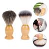 FRCOLOR 2pcs Professional Barber Shaving Brush Nylon Foaming Neck Duster Facial Cleansing Brush for Men and Salon Use view 3