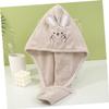 Baluue 2pcs Soft Coral Fleece Hair Drying Wrap Towel Buckle Quick Drying Hair Cap for Boys and Girls Cute Design Lightweight for Travel and Daily Use view 3