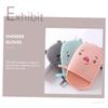 Baluue 3pcs Bath Gloves for Boys and Girls Exfoliating Shower Mitts for Gentle Scrubbing Safe and Comfortable Bathing Towels Gray and for Back Arm and Leg Cleansing view 2