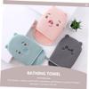 Baluue 3pcs Bath Gloves for Boys and Girls Exfoliating Shower Mitts for Gentle Scrubbing Safe and Comfortable Bathing Towels Gray and for Back Arm and Leg Cleansing view 3