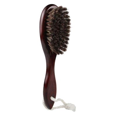 Baluue Dense Wool Beard Brush Curved Handle for Men for Shower and Beard Care Dark Red Multi-purpose Cleaning Tool for Boys and Girls and Adults