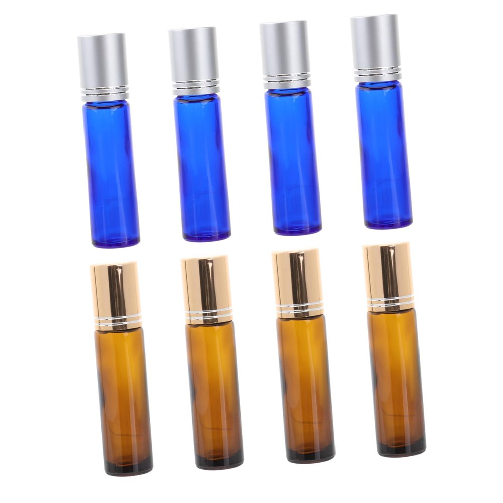 TOVINANNA 8pcs Refillable Bottles Stainless Steel Roller for Essential Oils and Perfume Convenient Travel Containers for Aromatherapy