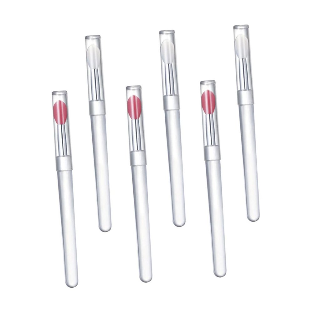 FOYTOKI 6pcs Portable Silicone Lip Brushes Cover Versatile Makeup Applicators for Lipstick Lip Balm and Masks Gentle Easy to Clean Design