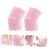 FRCOLOR 2pairs Moisturizing Gel Sleeves and Toeless Socks for Women Elbow and Heel Care with Lace Design Softens Dry Skin for Athletes and Daily Use Pink view 4