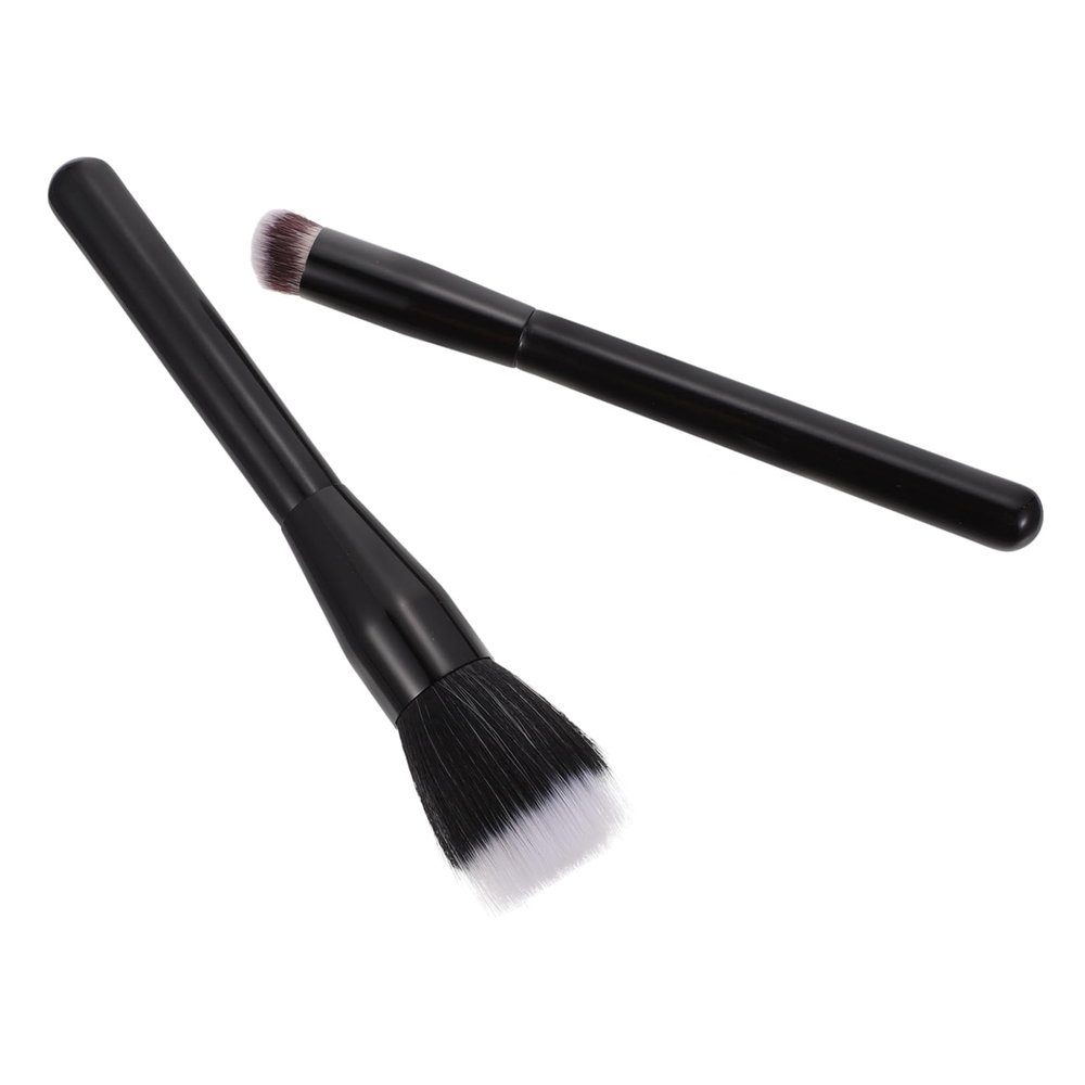 FOMIYES 2pcs Double-layer Fiber Blush Brushes Soft Hair Makeup Brushes for Blush and Powder Application for Beauty Bloggers and Makeup Artists