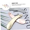 HAPINARY 3pcs Makeup Spatula Zinc Alloy Facial Cream Scoop Eye Cream Spoon and Cosmetic Applicator for Clean and Tidy Skincare Routine Gold Silver Rose Gold view 3