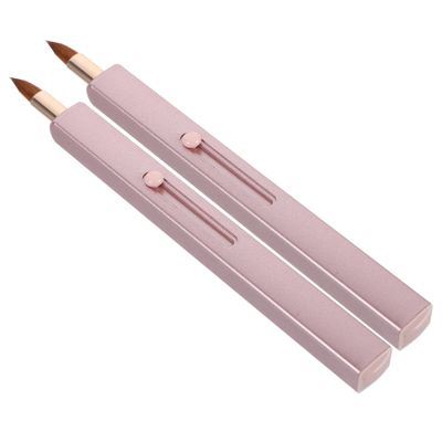 FOMIYES 2pcs Retractable Lip Brush Set Portable Lip Gloss Applicator Cap for Women Makeup Tool for Lipstick and Balm