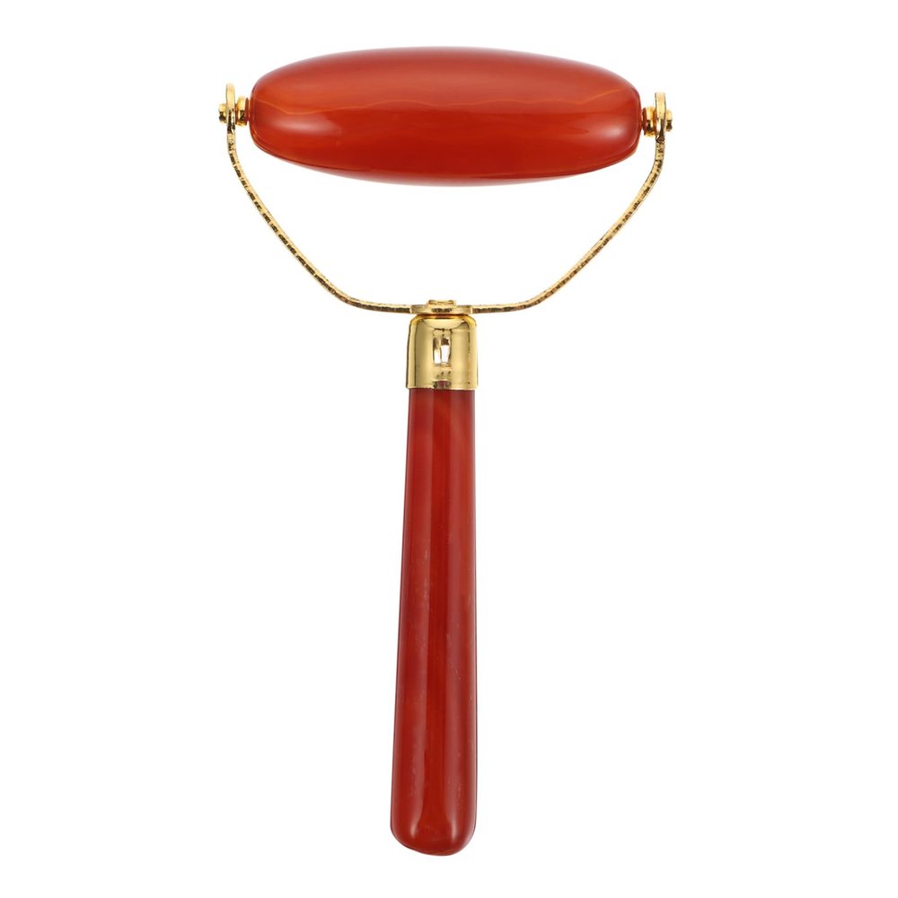 TOVINANNA 1pc Red Agate Face Roller Tool Dual Scraping Therapy for Facial Circulation and Improvement and Skin-friendly Design