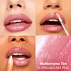 Buxom Plump Shot Collagen-Infused Lip Serum in Spellbound Pink Multichrome + Plump Shot Collagen Peptides Plumping Cream Blush, Cream-to-Powder Blush in shade Coral Sheer view 2