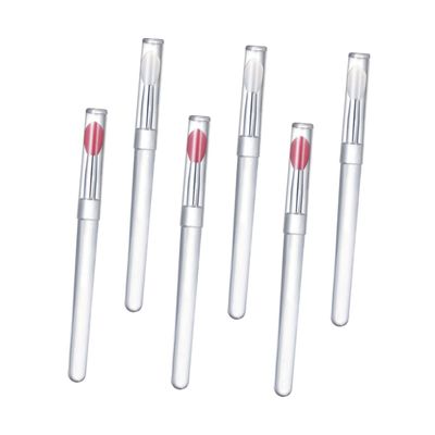 NULYLU 6pcs Portable Silicone Lip Brushes Caps for Easy Lipstick Application Makeup Tool for Beauty Salons and Personal Use