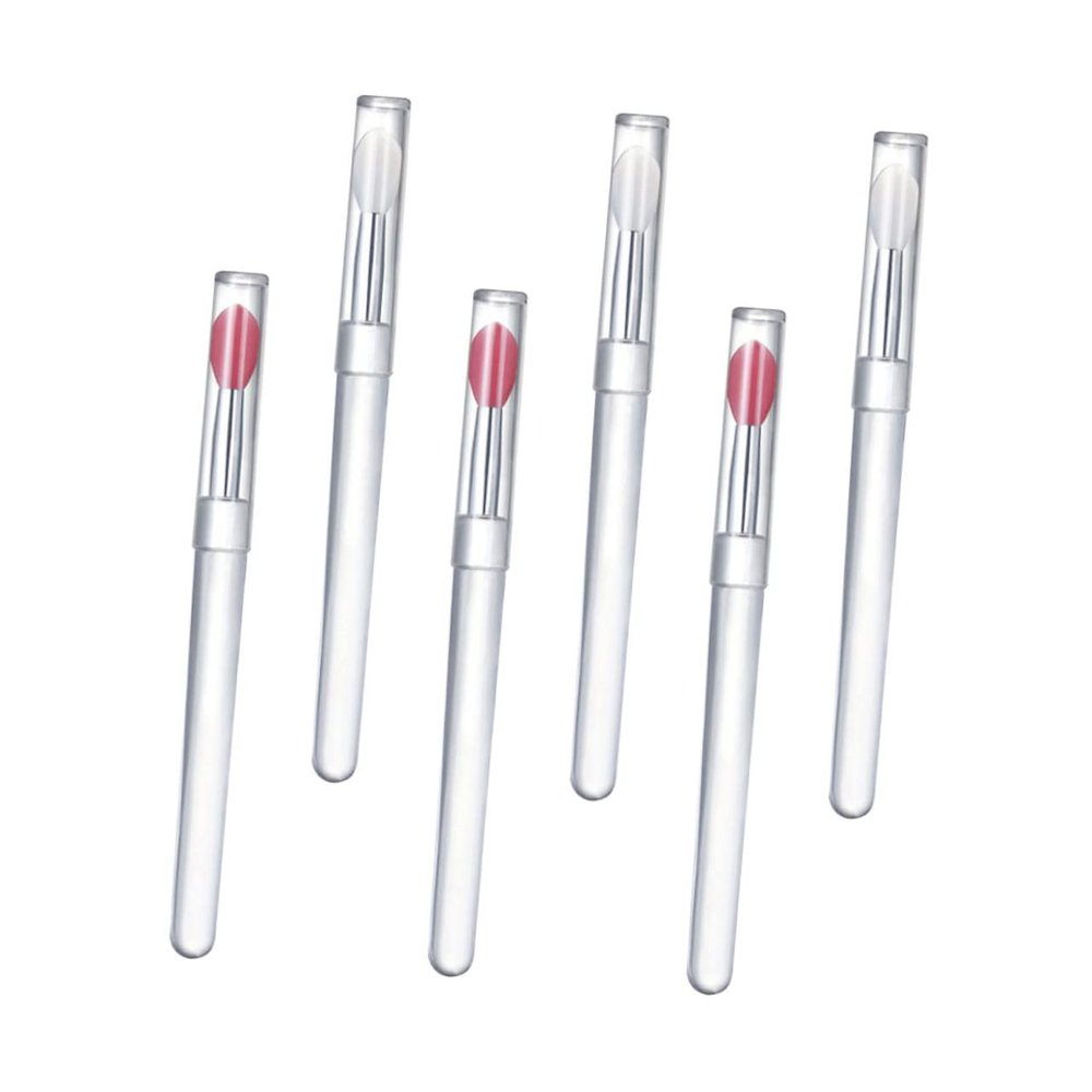 NULYLU 6pcs Portable Silicone Lip Brushes Caps for Easy Lipstick Application Makeup Tool for Beauty Salons and Personal Use