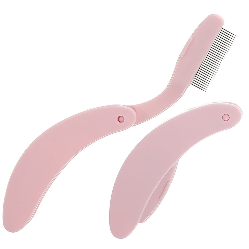 SKISUNO 2pcs Eyelash Comb Eyebrow Brush Set Lash Separating Tool Dense Lash Comb Metal Eyebrow Spoolie for Makeup