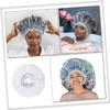 Anneome Shower Caps for Adults Elastic Bathing Hats for Long Hair Lightweight Travel Bath Caps Durable and Quick-drying Hair Protective Covers for Home and Travel Use view 3