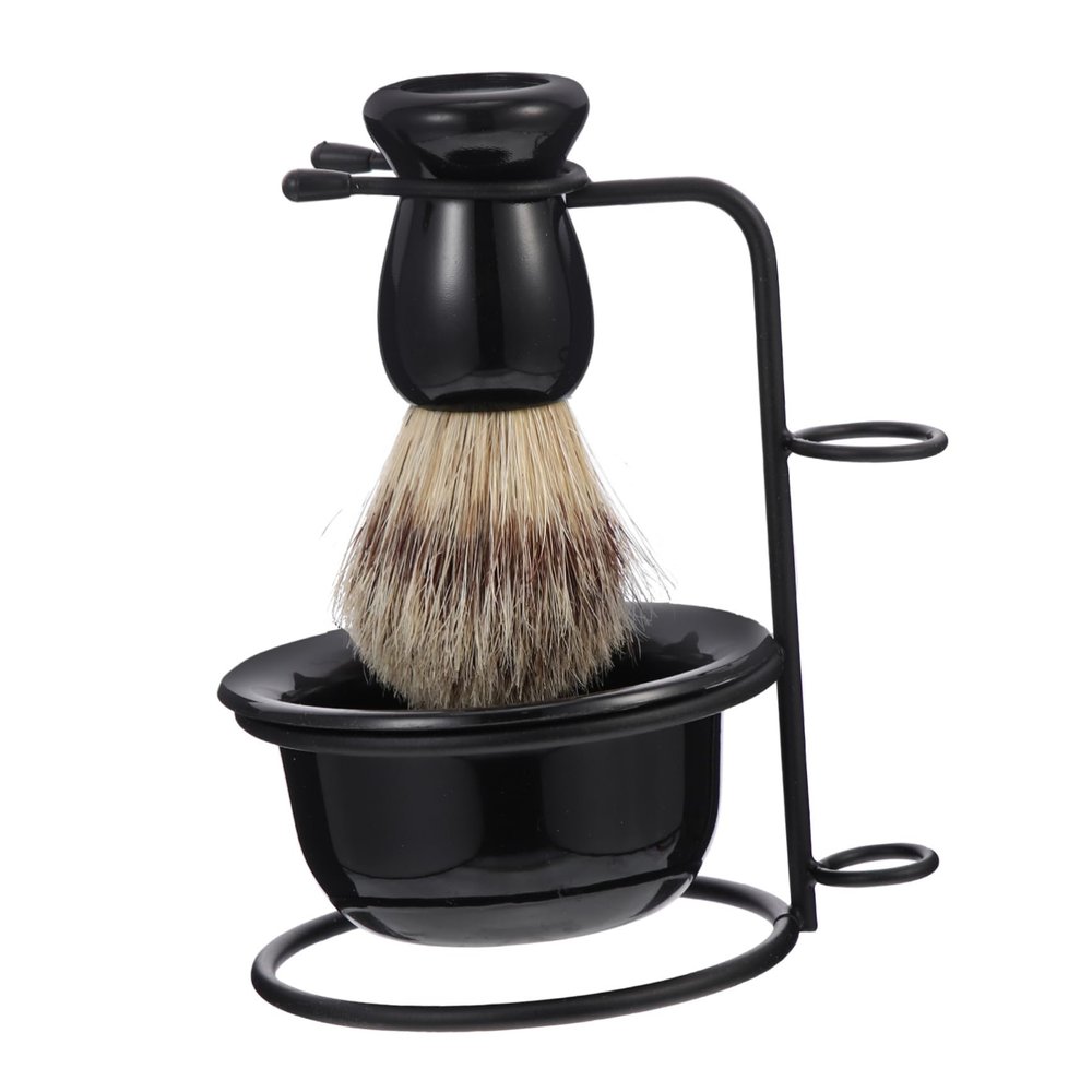 Didiseaon Professional Male Beard Kit Wear-resistant Shaving Brush Durable Shaving Bowl and Stand for Convenient Grooming Home Shop Use