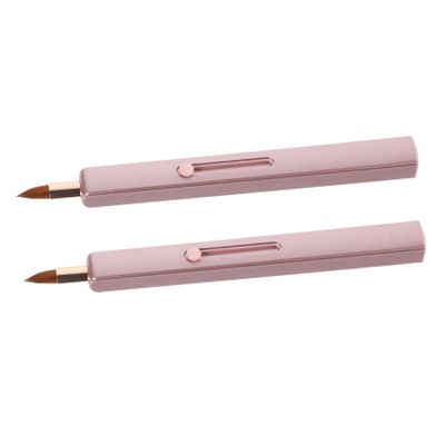 Didiseaon 2pcs Retractable Lip Makeup Brush Compact Lip Gloss Applicators Cap for Precise Application of Color and Liquid Cosmetics for Travel and Everyday
