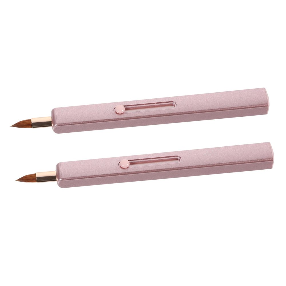 Didiseaon 2pcs Retractable Lip Makeup Brush Compact Lip Gloss Applicators Cap for Precise Application of Color and Liquid Cosmetics for Travel and Everyday