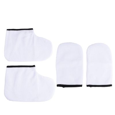Ipetboom 4pcs Hot Paraffin Wax Gloves Booties for Women Home Foot Hand Treatment Skeleton Hands Hot Wax