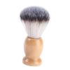 FOMIYES Natural Wooden Handle Synthetic Nylon Bristles Beard Brush for Men Double Sided Comb Shaving Brush Hair Facial Care Tool Perfect for Wet or Dry Beards view 1