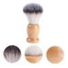 FOMIYES Natural Wooden Handle Synthetic Nylon Bristles Beard Brush for Men Double Sided Comb Shaving Brush Hair Facial Care Tool Perfect for Wet or Dry Beards view 2