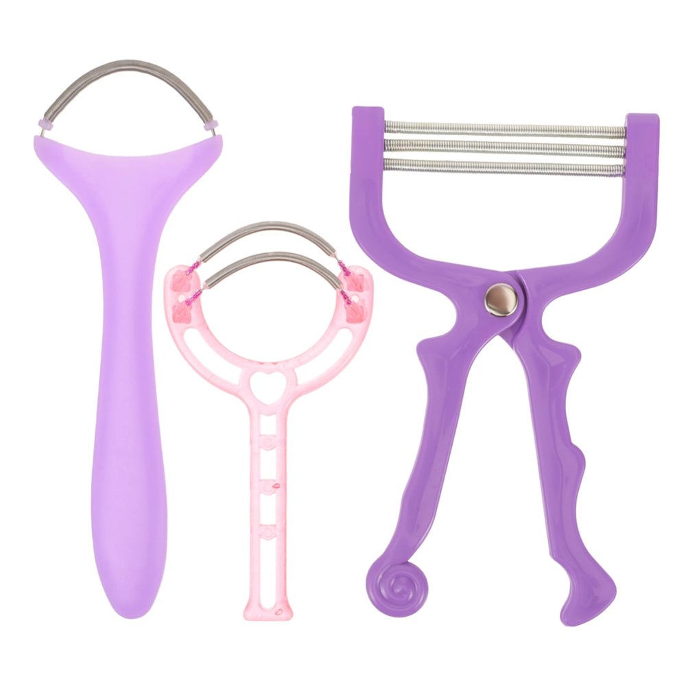 Ipetboom 3pcs Facial Hair Remover Spring Epilator for Women Handheld Hair Removal Tool for Chin Lip and Cheek to Use for Daily Facial Care