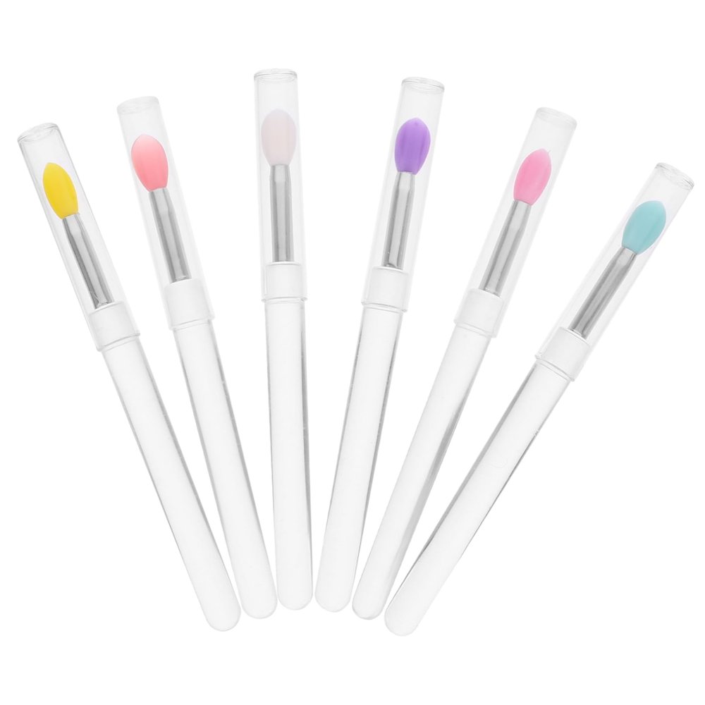 FOYTOKI 6pcs Multi-use Lip Makeup Brush Applicators for Lipstick Lip Gloss and Masks Portable and Dustproof Design for Travel and Home Use