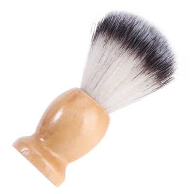 Ipetboom Natural Wooden Handle Beard Brush Synthetic Nylon Bristles for Men Portable Facial Care Tool for Daily Grooming and Shaving for All Beard Types