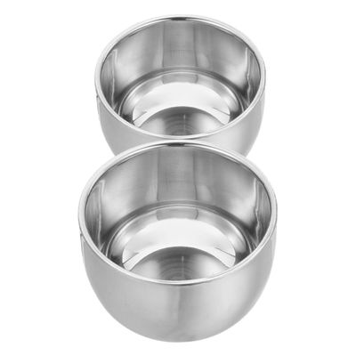 FOMIYES 2pcs Premium Stainless Steel Shaving Bowl Double Layer Shaving Cup for Men Durable Material for and Comfortable Experience Capacity