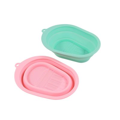 FOMIYES 2pcs Silicone Makeup Brush Cleaning Mat Flexible Easy Use Scrubber for Makeup Tools Compact Design Reusable Beauty Tool Cleaner Green Pink