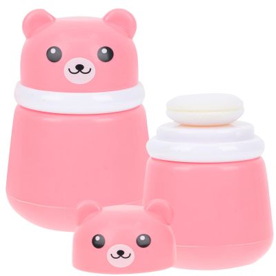 Didiseaon 2pcs Fluffy Makeup Pads Rounds Inspired Puff Box Powder Puff and Container Talcum Powder Case for Travel