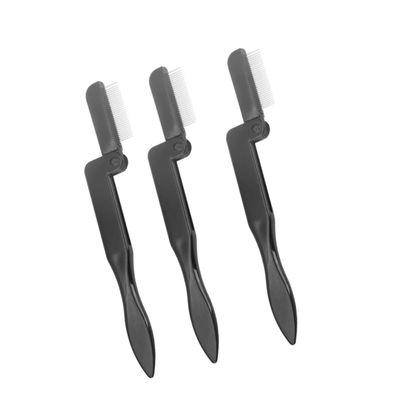 NOLITOY Eyelash Brow Grooming Tools 3pcs Folding Eyelash Combs Makeup Brush Set Perfect for Travel Home Salon Daily Use