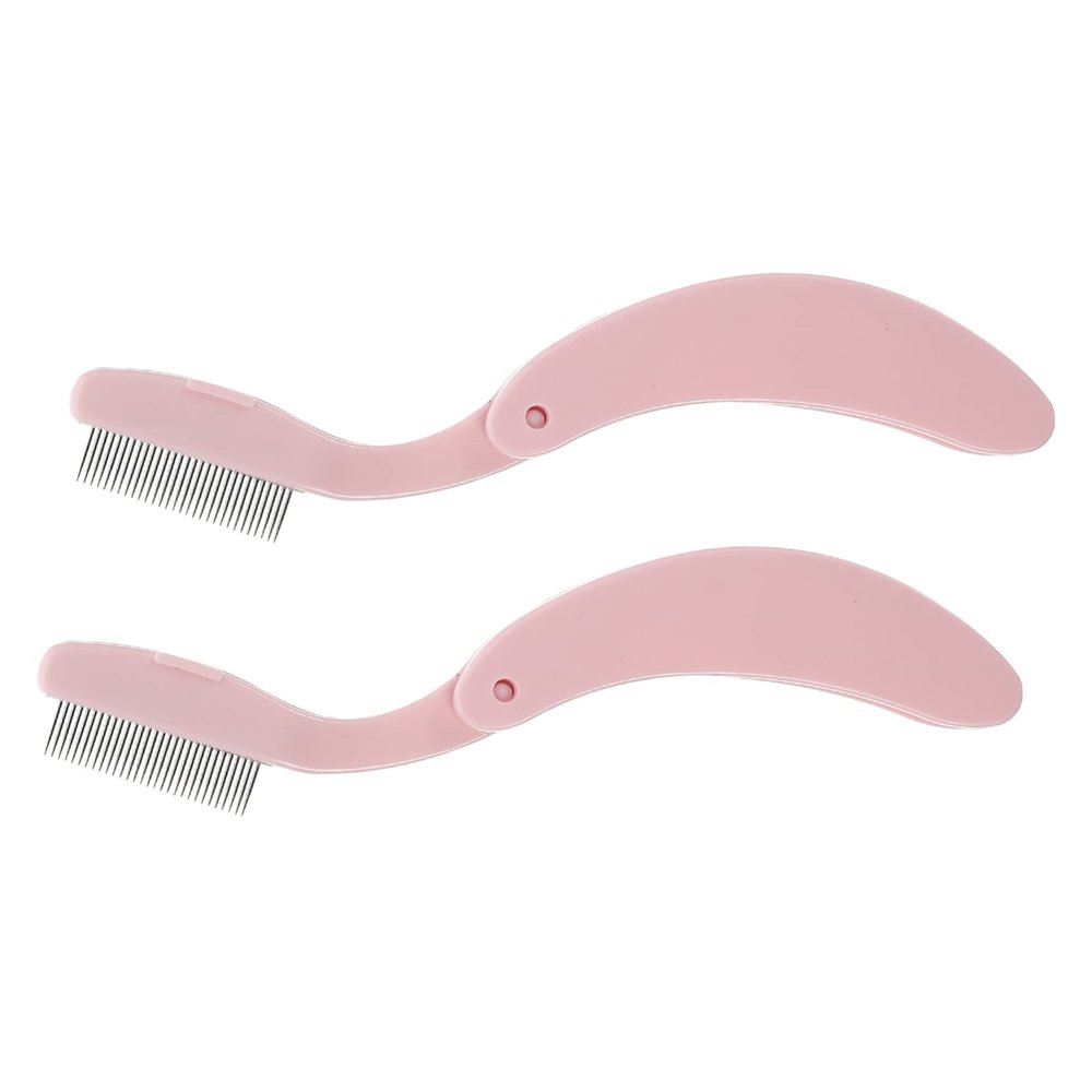 BIUDECO Metal Eyebrow Comb Lash Extension Brush Folding Makeup Tool Compact for Travel Beauty Essential