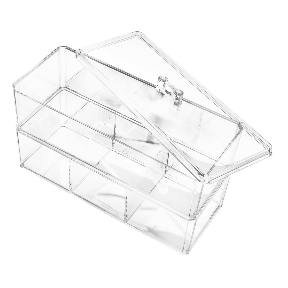 FOMIYES Makeup Puff Organizer Box Transparent Acrylic Cosmetics Holder for Sponges and Jewelry Durable Storage Case for Easy Access and Tidiness