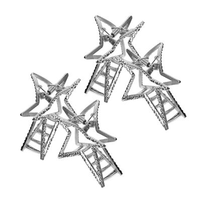 TOVINANNA 4pcs Star Hair Clips for Women Metal Jaw Clips Decorative Hair Accessories for Parties Weddings and Everyday Use Comfortable Silver
