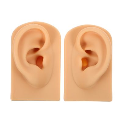 FOMIYES Silicone Fake Human Ear Model Ear Piercing Practice Tool Pinning Training Jewelry Display Stand