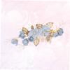 Baluue Cloth Flower Hair Comb Rhinestones and Pearls Elegant Bridal Headpiece for Weddings and Special Events Lightweight Side Comb Hair Accessory Blue view 3