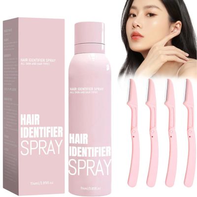 Hair Identifier Spray for Face Shaving & Dermaplaning, Skin-Safe Facial Hair Highlighter for Precision Shaving, Exfoliating & Skin Care Spray for Women & Men